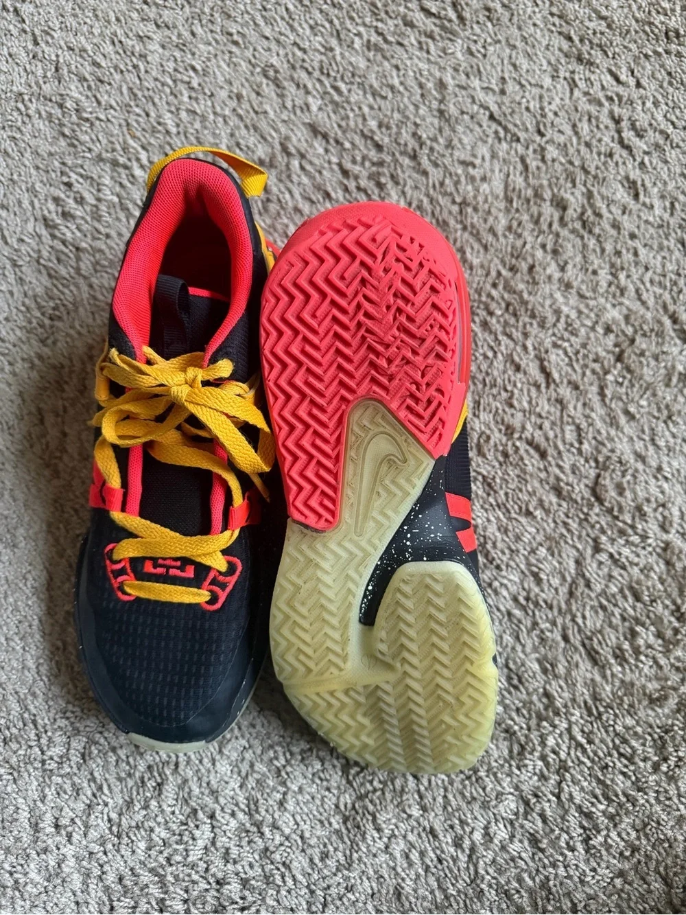 Nike Kids Black, Red & Yellow Athletic Sneakers